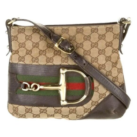 Gucci Handbags - Authentic Gucci GG Supreme Web Canvas Hasler Sherry Shoulder Bag Horsebit Tote
